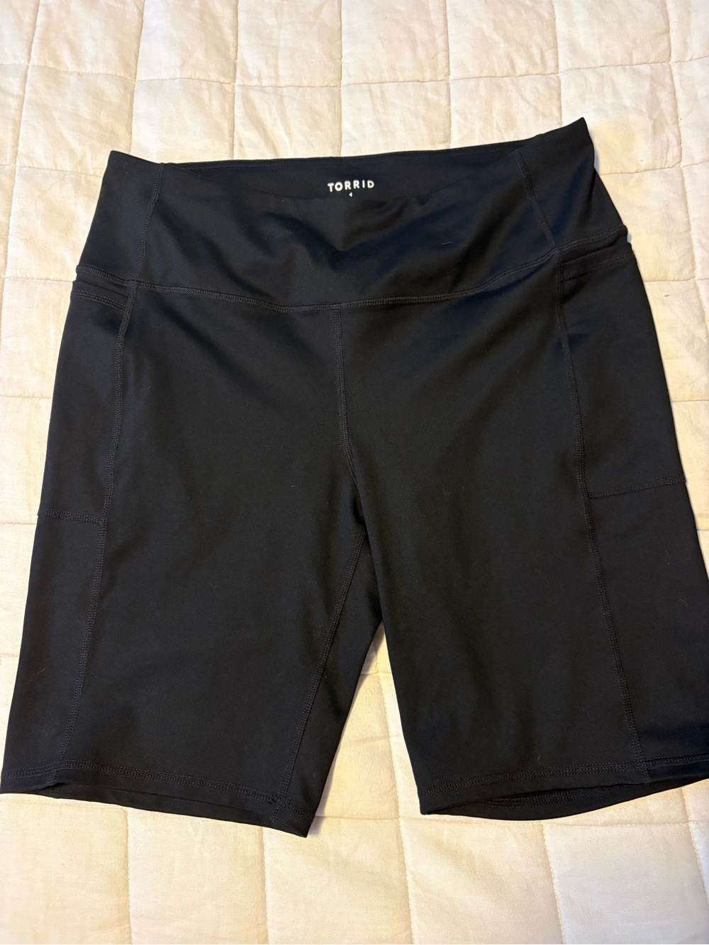 Torrid Black Active Biker Shorts - Size 1 - High Rise, Side Pockets